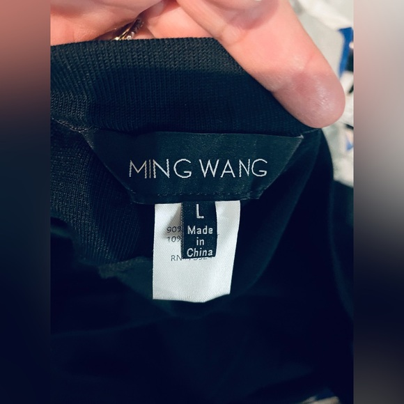 Ming Wang Large Size Straight Leg Knit Black Pants - Picture 2 of 8